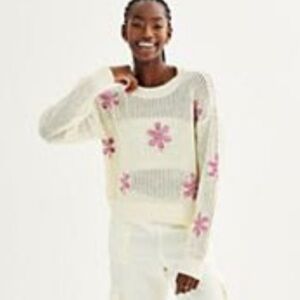 Sugar Moon Crochet Sweater - Laying sweater